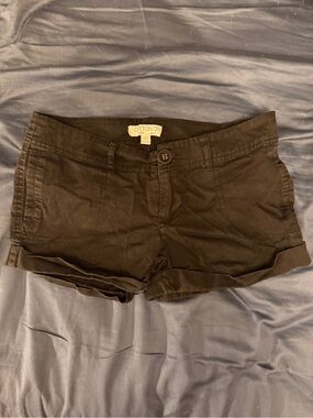 Cotton On Black Roll-Cuff Denim-Style Shorts Low Waist